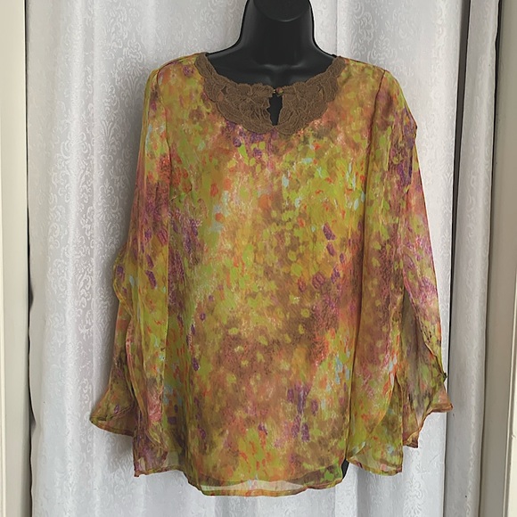 SUNDANCE CHIFFON Top Sz: S - Picture 1 of 12